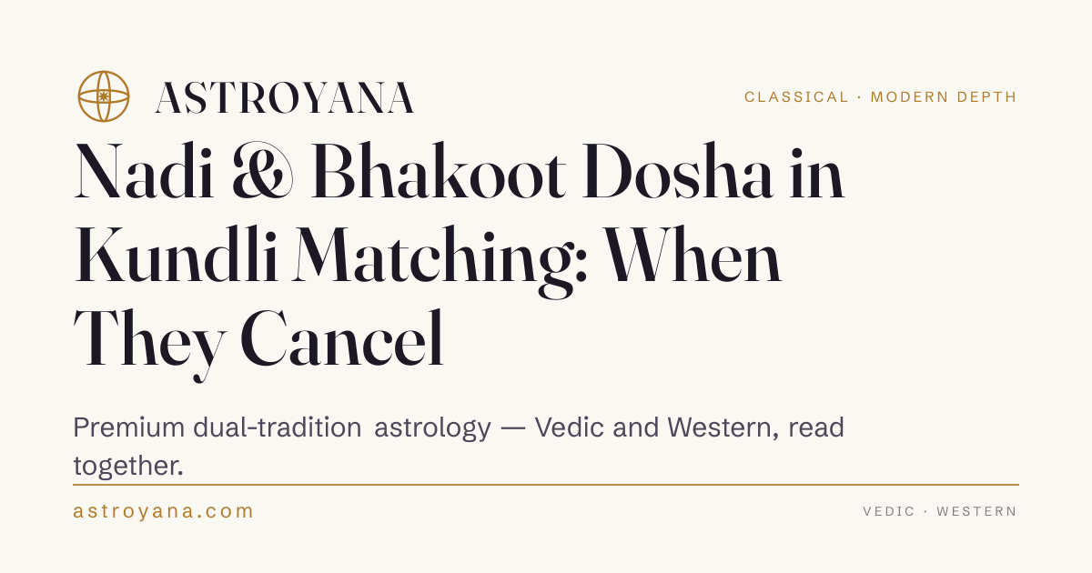 Nadi & Bhakoot Dosha in Kundli Matching: When They Cancel — Astroyana